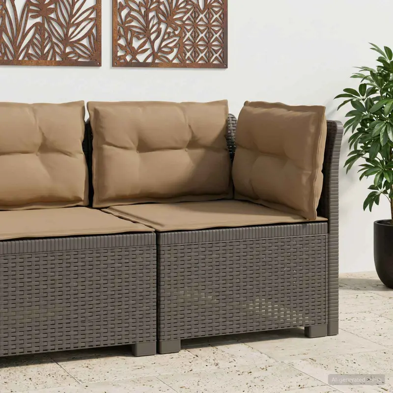 Vidaxl eénpersoons tuinbank met kussens rattan look pp lichtgrijs