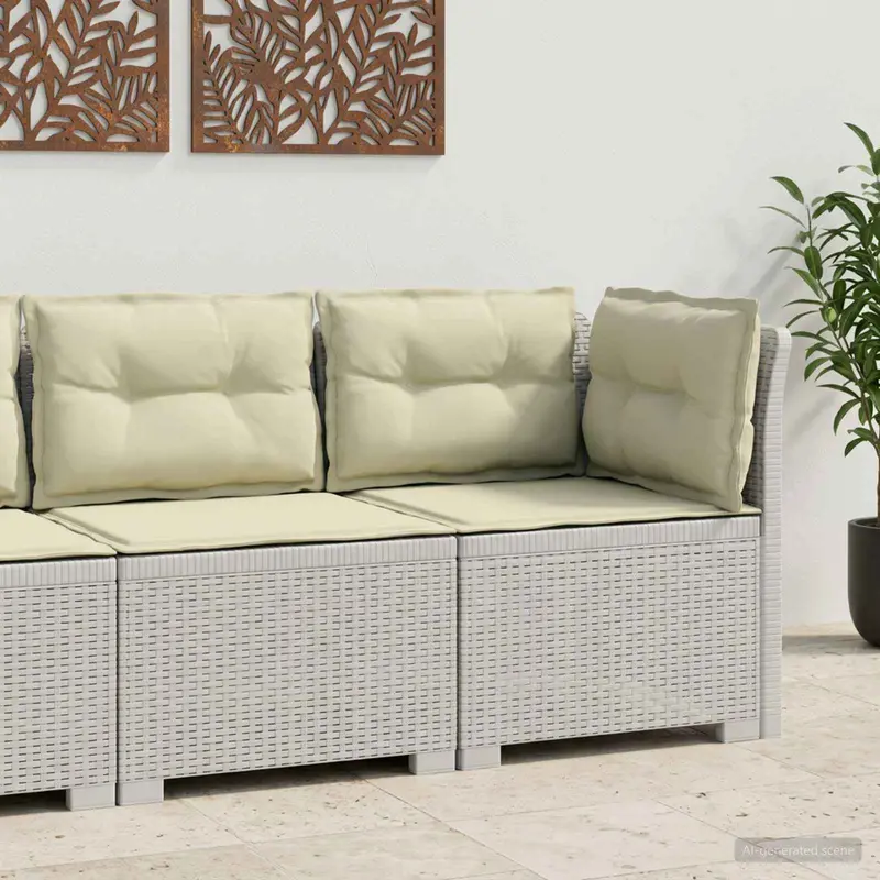 Vidaxl eénpersoons tuinbank met kussens rattan look pp wit