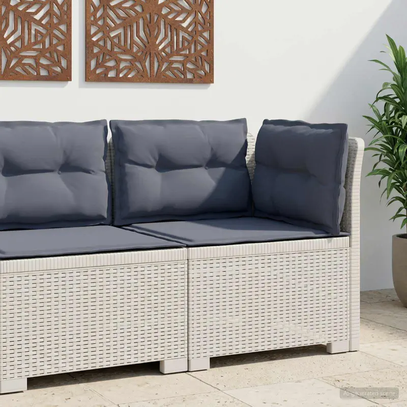 Vidaxl eénpersoons tuinbank met kussens rattan look pp wit