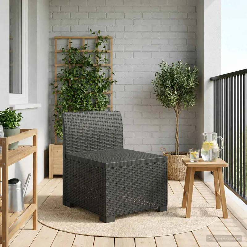 Vidaxl eénpersoons tuinbank rattan look pp antraciet