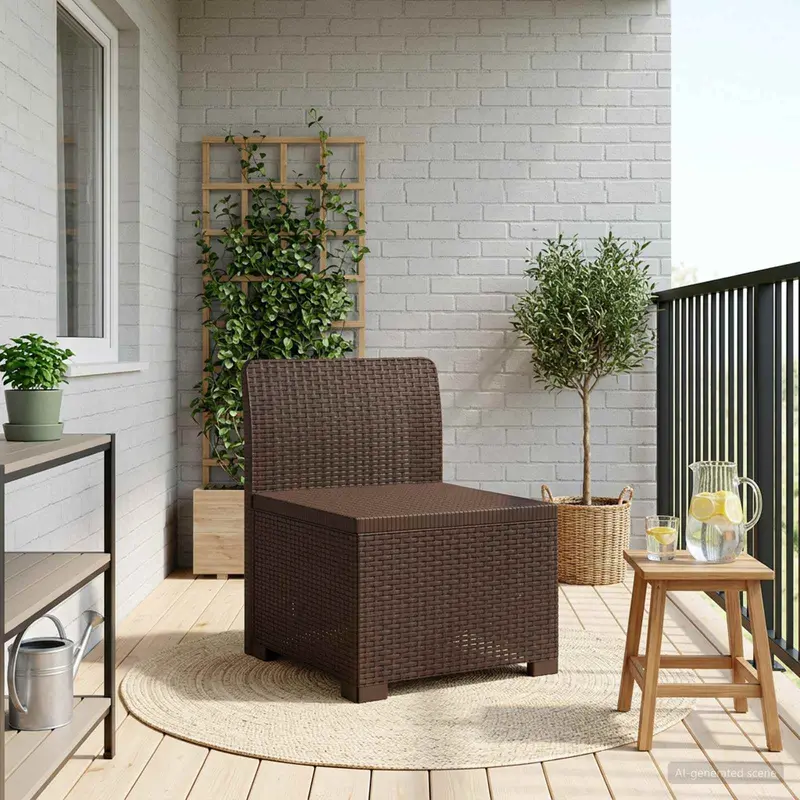 Vidaxl eénpersoons tuinbank rattan look pp bruin