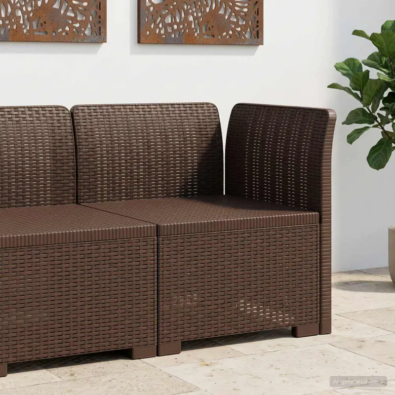 Vidaxl eénpersoons tuinbank rattan look pp bruin