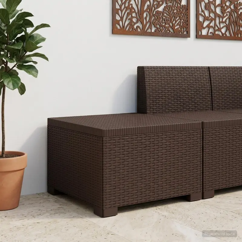 Vidaxl eénpersoons tuinbank rattan look pp bruin