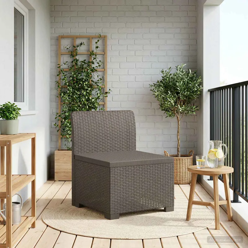 Vidaxl eénpersoons tuinbank rattan look pp lichtgrijs