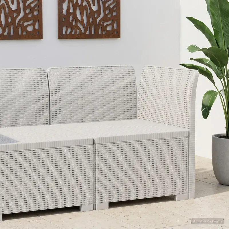 Vidaxl eénpersoons tuinbank rattan look pp wit