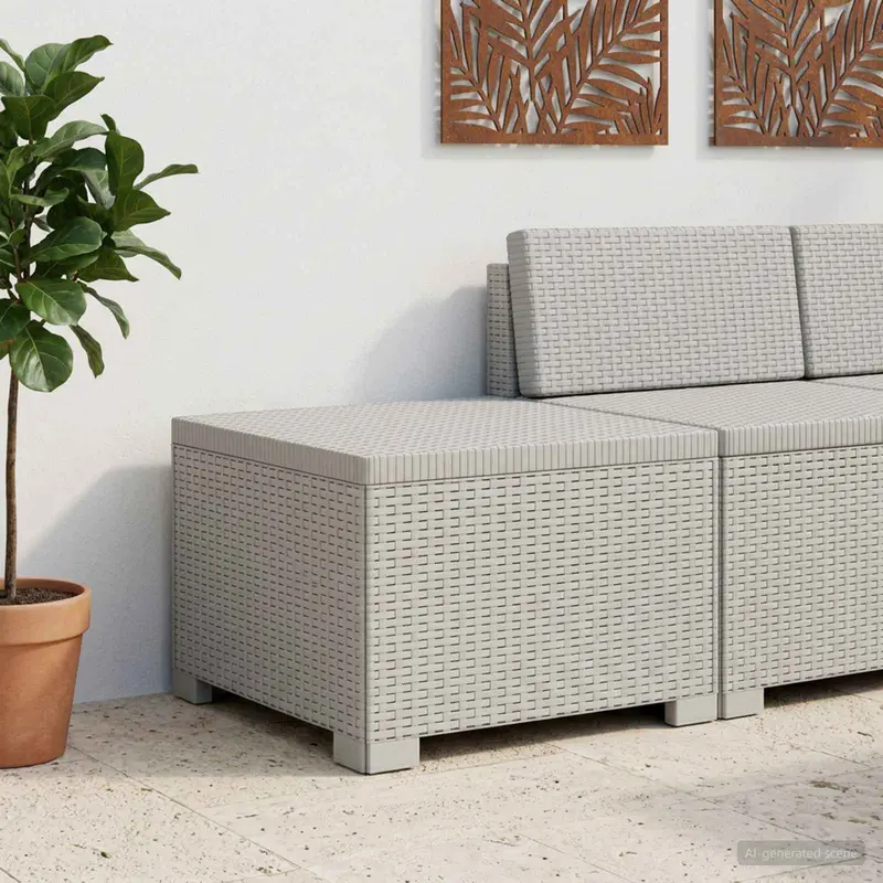 Vidaxl eénpersoons tuinbank rattan look pp wit