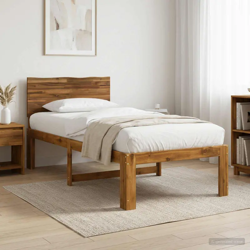 Vidaxl eenpersoonsbed met hoofdbord rostock naturel 75 x 190 cm