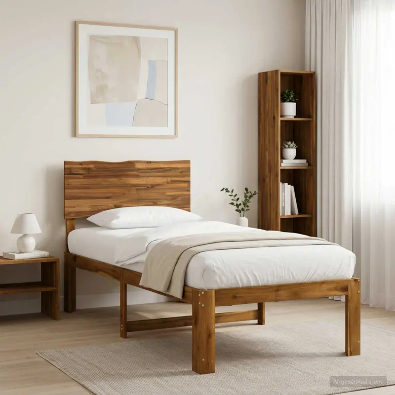 Vidaxl eenpersoonsbed met hoofdbord rostock naturel 75 x 190 cm