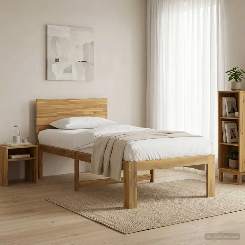 Vidaxl eenpersoonsbed met hoofdbord rostock wit 100 x 200 cm