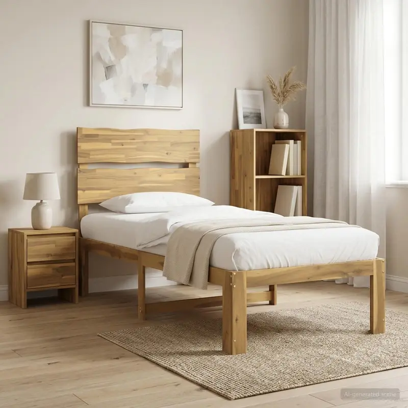 Vidaxl eenpersoonsbed met hoofdbord rostock wit 100 x 200 cm