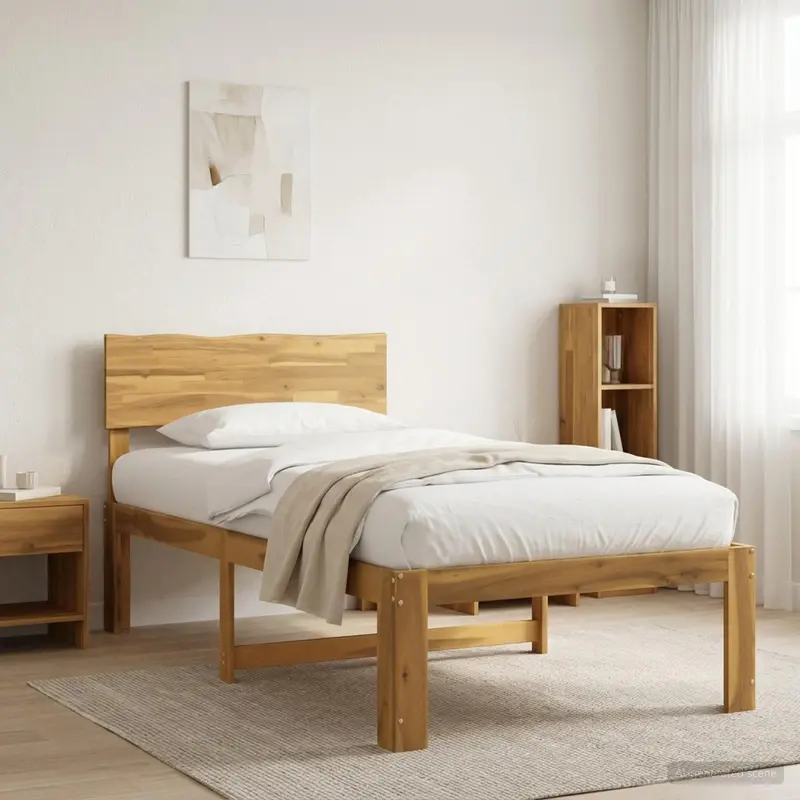Vidaxl eenpersoonsbed met hoofdbord rostock wit 75 x 190 cm