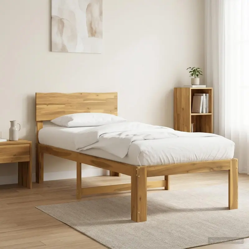 Vidaxl eenpersoonsbed met hoofdbord rostock wit 80 x 200 cm