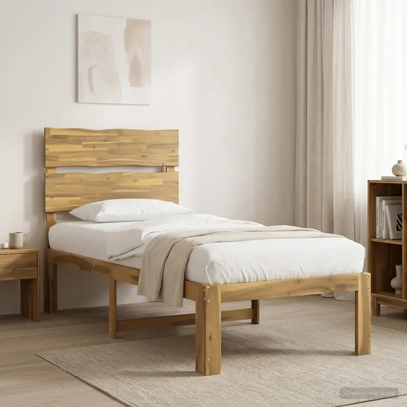 Vidaxl eenpersoonsbed met hoofdbord rostock wit 80 x 200 cm