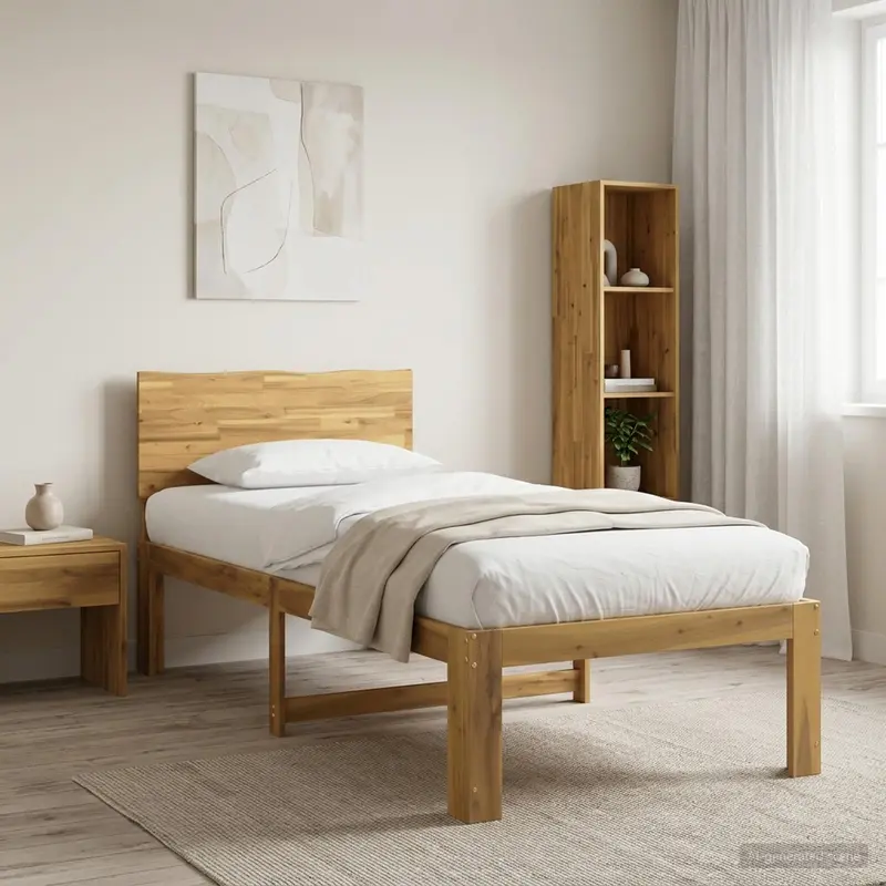 Vidaxl eenpersoonsbed met hoofdbord rostock wit 90 x 190 cm