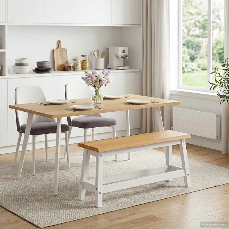 Vidaxl eetbank ekai wit 91,5 x 29 x 45,5 cm massief grenenhout
