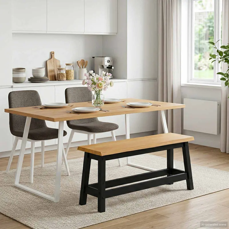 Vidaxl eetbank ekai zwart 91,5 x 29 x 45,5 cm massief grenenhout