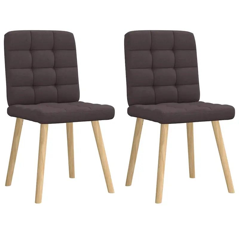 Vidaxl eetkamerstoelen 2 st stof donkerbruin