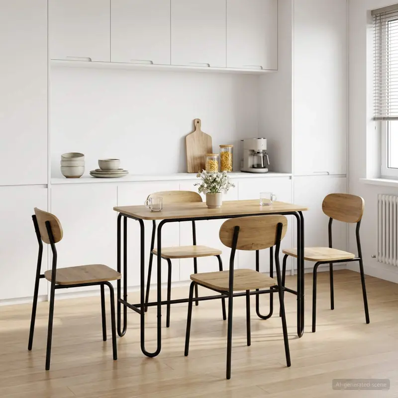 Vidaxl eettafel 100 x 50 x 75 cm bewerkt hout artisanaal eiken