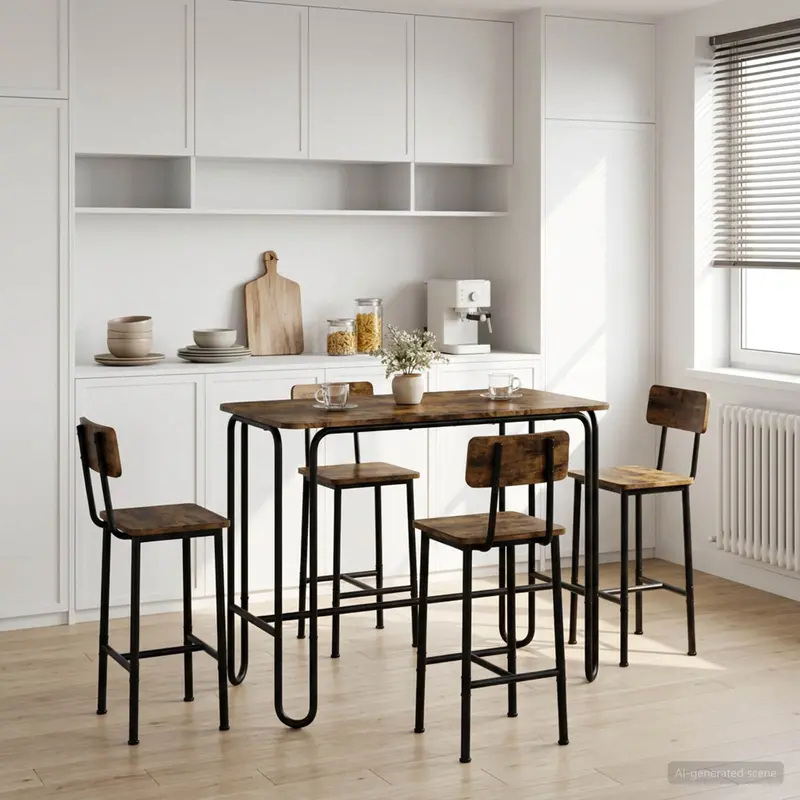 Vidaxl eettafel 100 x 50 x 75 cm bewerkt hout gerookt eiken