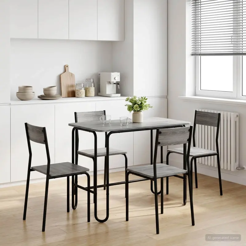 Vidaxl eettafel 100 x 50 x 75 cm bewerkt hout grijs sonoma rechthoekig
