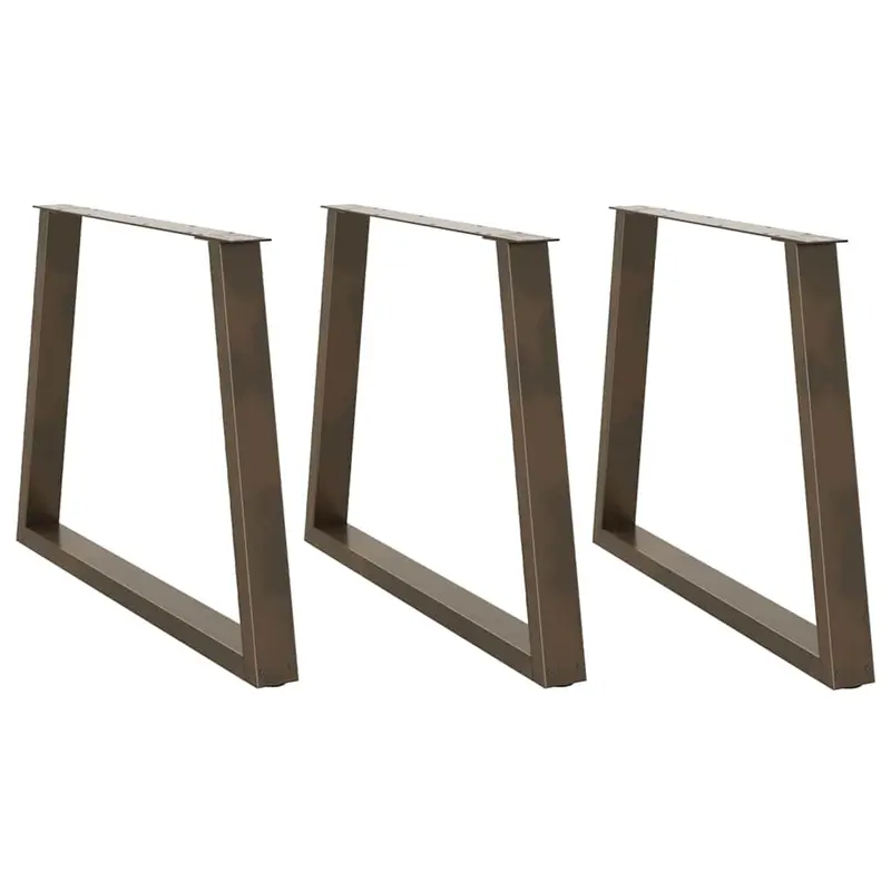 Vidaxl eettafelpoten 3 st v-vormig 100x(72-73,3) cm staal naturel