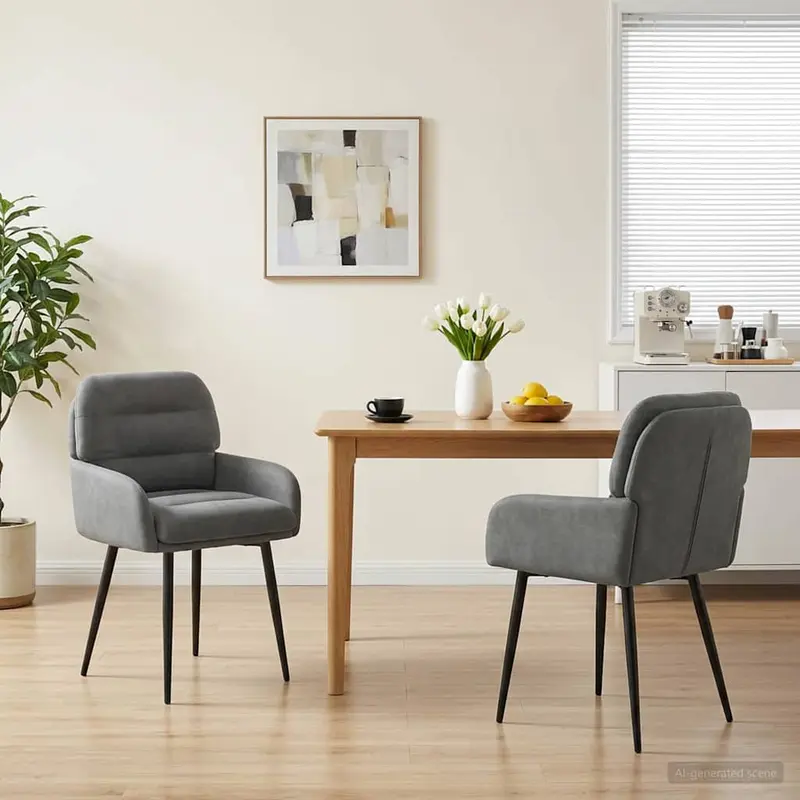 Vidaxl eettafelstoelen 2 st fluweel donkergrijs 59 x 59,5 x 90 cm
