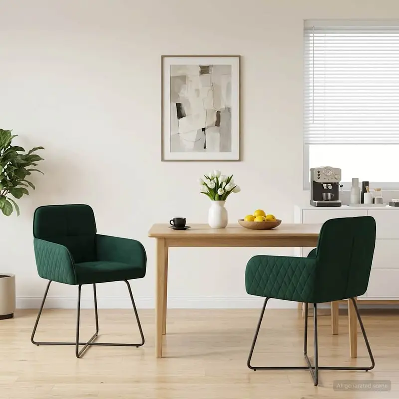 Vidaxl eettafelstoelen 2 st fluweel donkergroen 59 x 56,5 x 86 cm