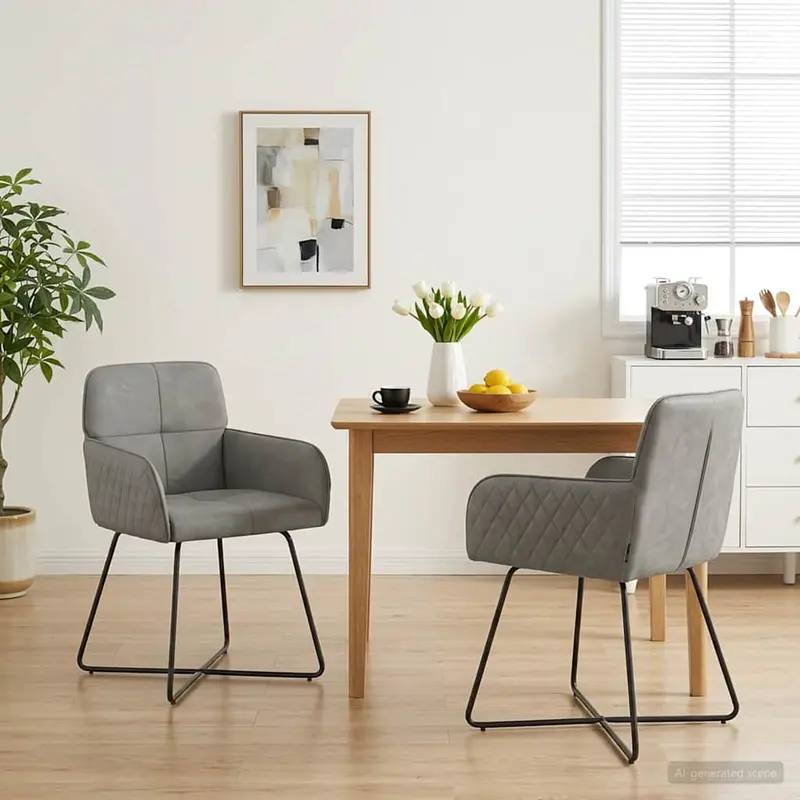 Vidaxl eettafelstoelen 2 st fluweel lichtgrijs 59 x 56,5 x 86 cm