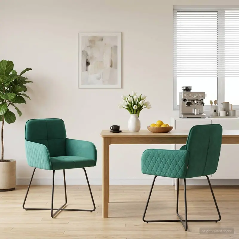 Vidaxl eettafelstoelen 2 st fluweel turquoise 59 x 56,5 x 86 cm