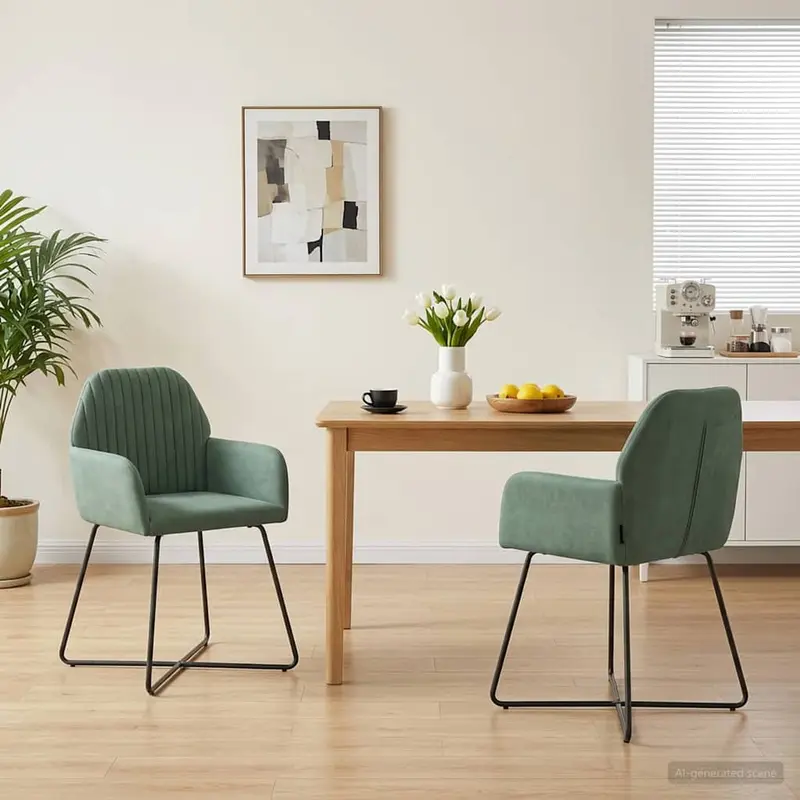 Vidaxl eettafelstoelen 2 st fluweel zeegroen 55 x 50 x 84 cm