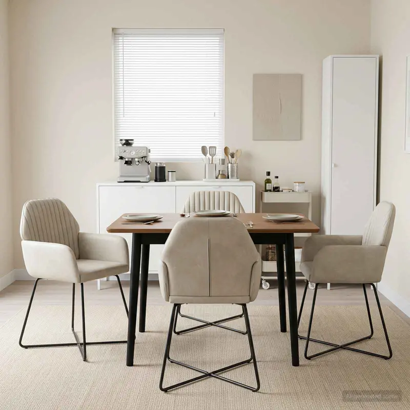 Vidaxl eettafelstoelen 4 st fluweel crèmekleurig 55 x 50 x 84 cm