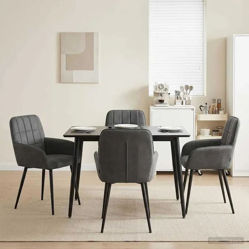 Vidaxl eettafelstoelen 4 st fluweel donkergrijs 56.5 x 50 x 85 cm