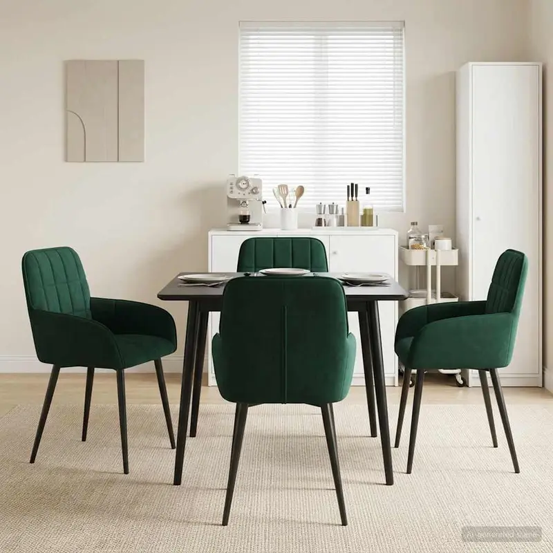 Vidaxl eettafelstoelen 4 st fluweel donkergroen 56.5 x 50 x 85 cm
