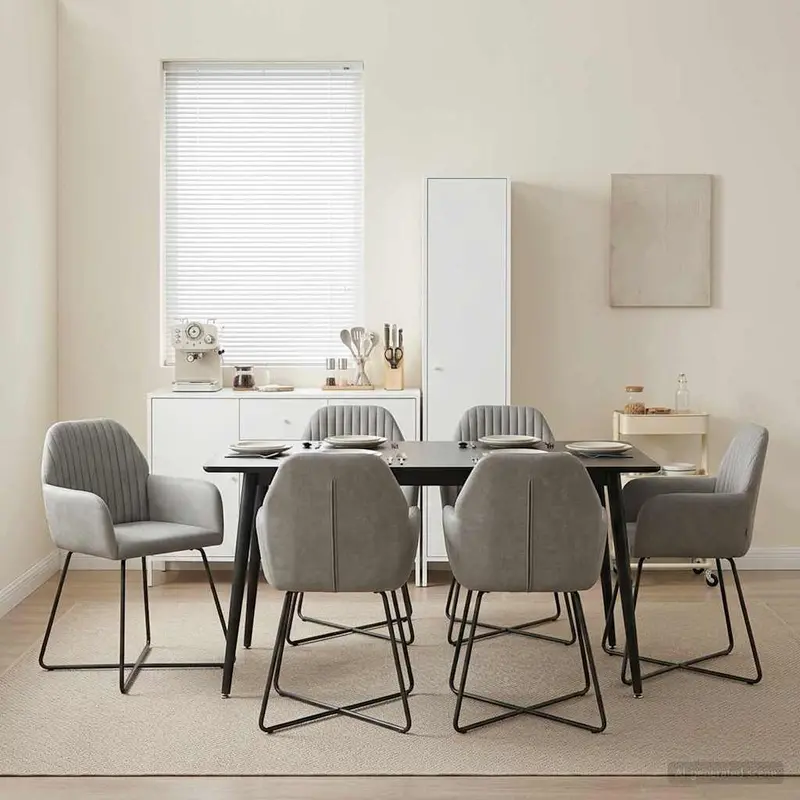 Vidaxl eettafelstoelen 4 st fluweel lichtgrijs 55 x 50 x 84 cm