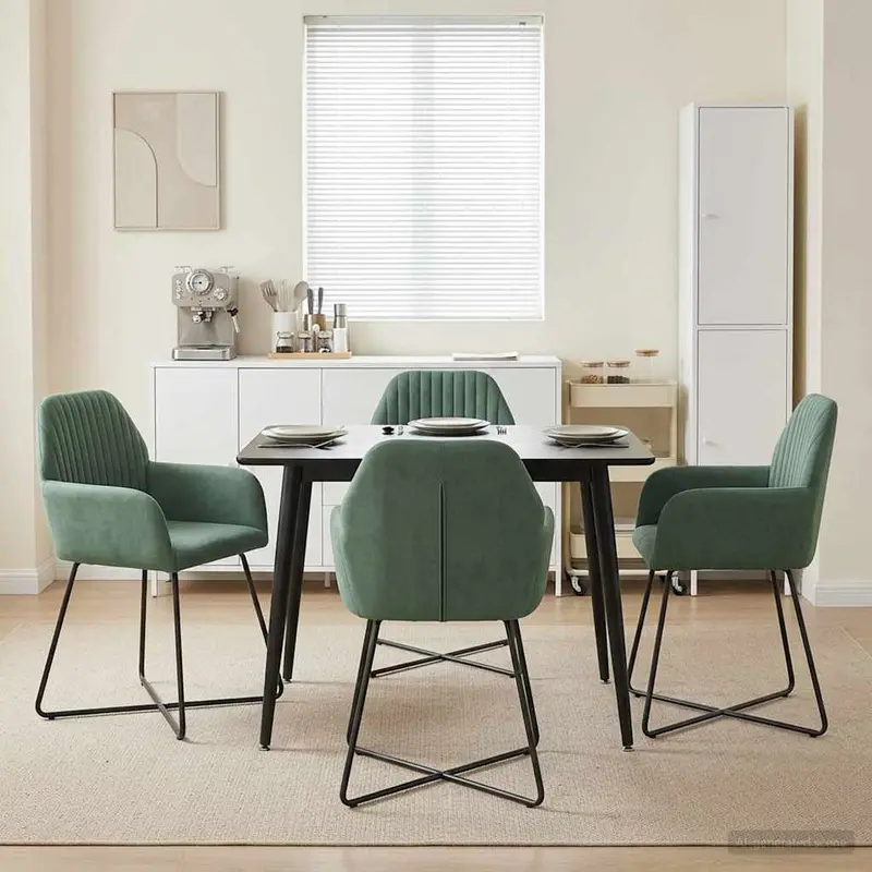Vidaxl eettafelstoelen 4 st fluweel zeegroen 55 x 50 x 84 cm