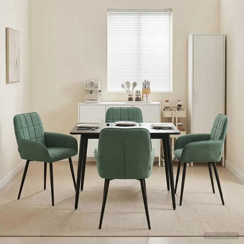 Vidaxl eettafelstoelen 4 st fluweel zeegroen 56.5 x 50 x 85 cm