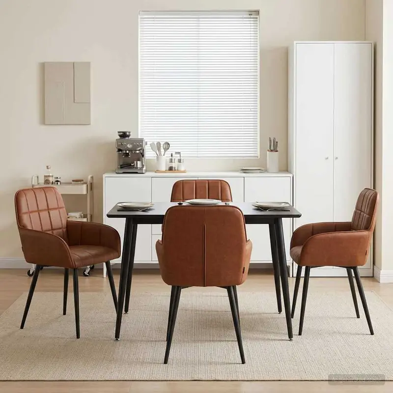 Vidaxl eettafelstoelen 4 st kunstleer bruin 56,5 x 50 x 85 cm