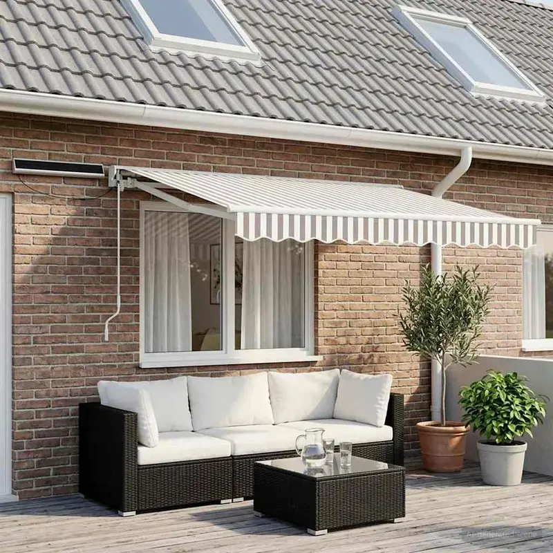 Vidaxl elektrisch uittrekbaar zonnescherm 3,5 x 2,5 m