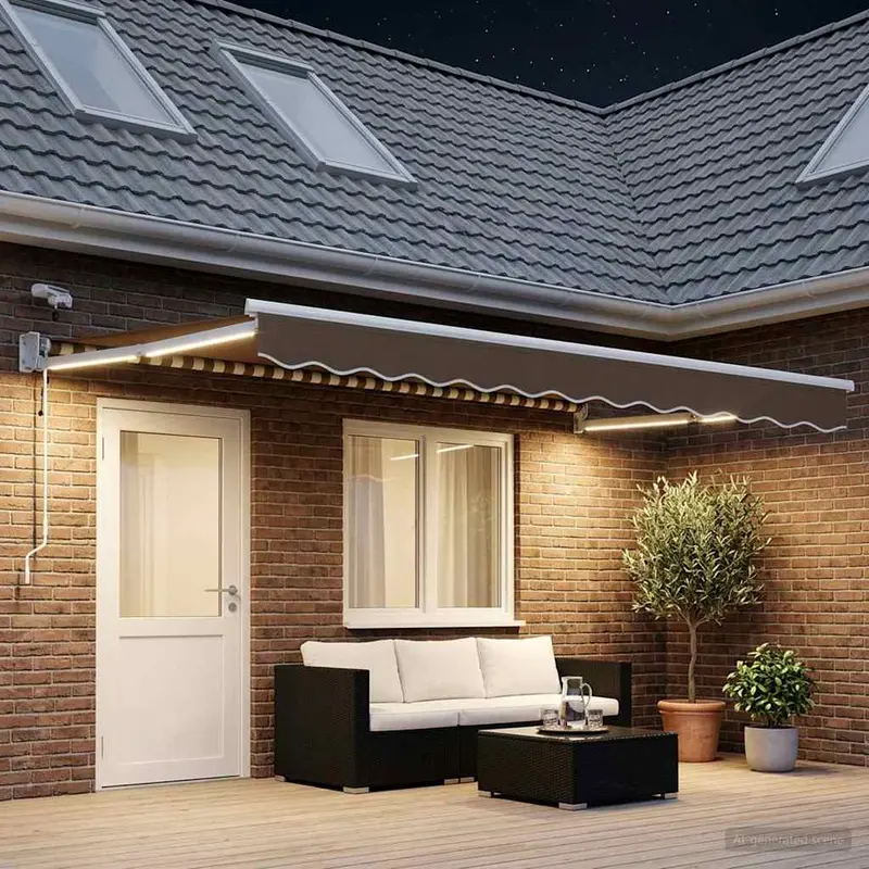 Vidaxl elektrisch uittrekbaar zonnescherm taupe