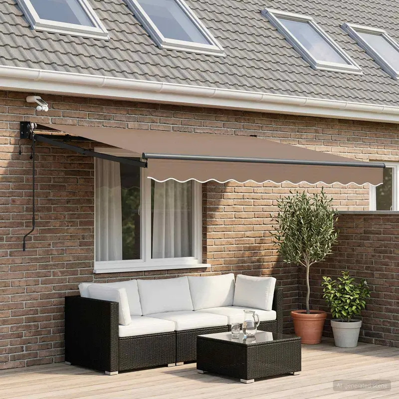 Vidaxl elektrisch uittrekbaar zonnescherm taupe