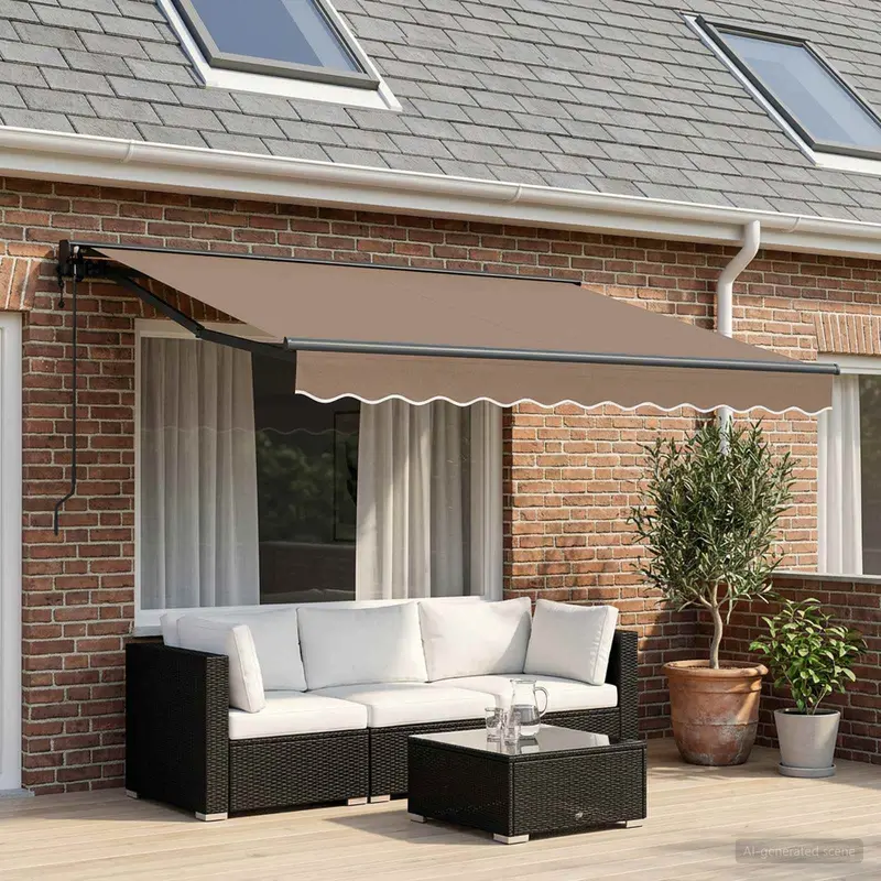 Vidaxl elektrisch uittrekbaar zonnescherm taupe 3,5 x 2 m