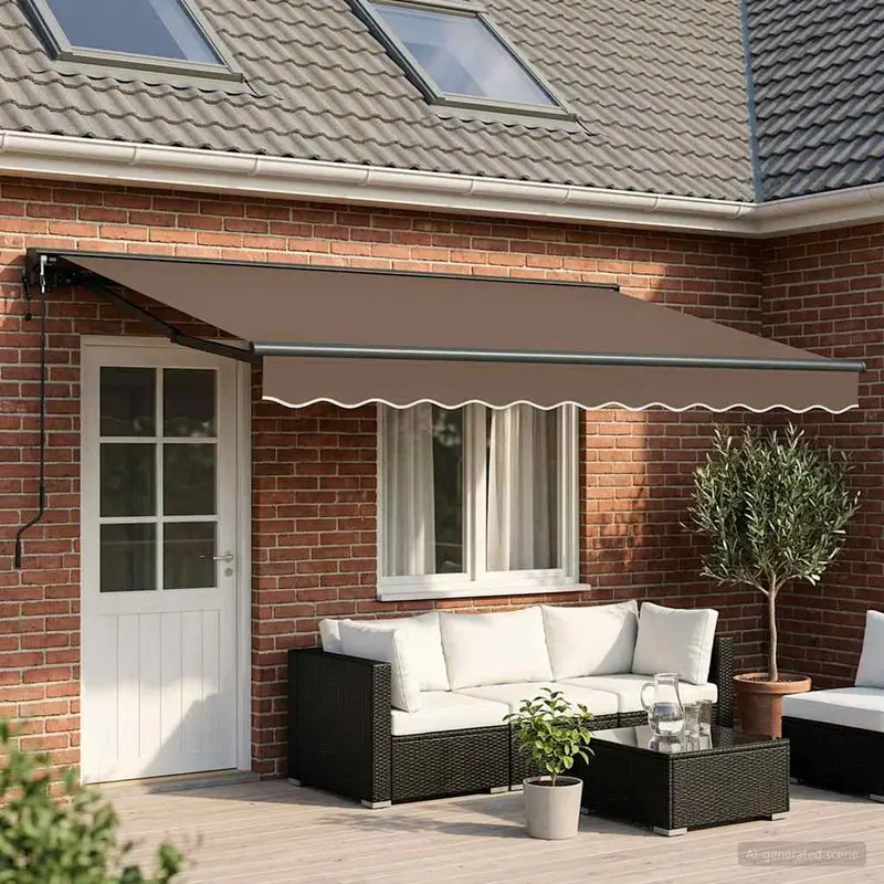 Vidaxl elektrisch uittrekbaar zonnescherm taupe 4 x 2 m