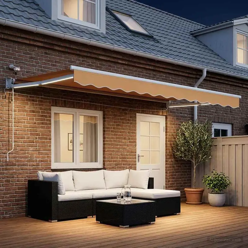 Vidaxl elektrisch uittrekbaar zonnescherm zand