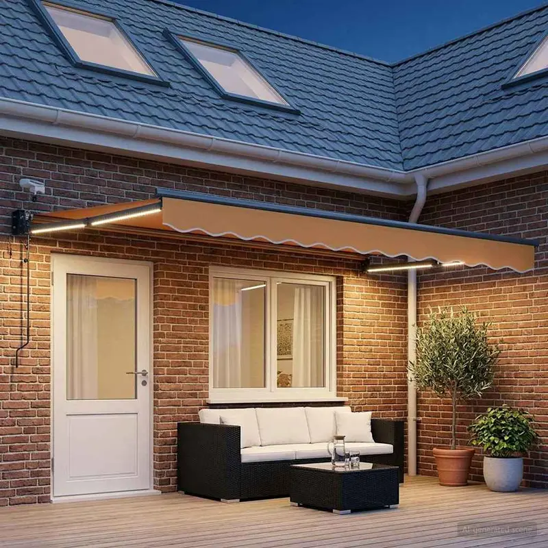 Vidaxl elektrisch uittrekbaar zonnescherm zand