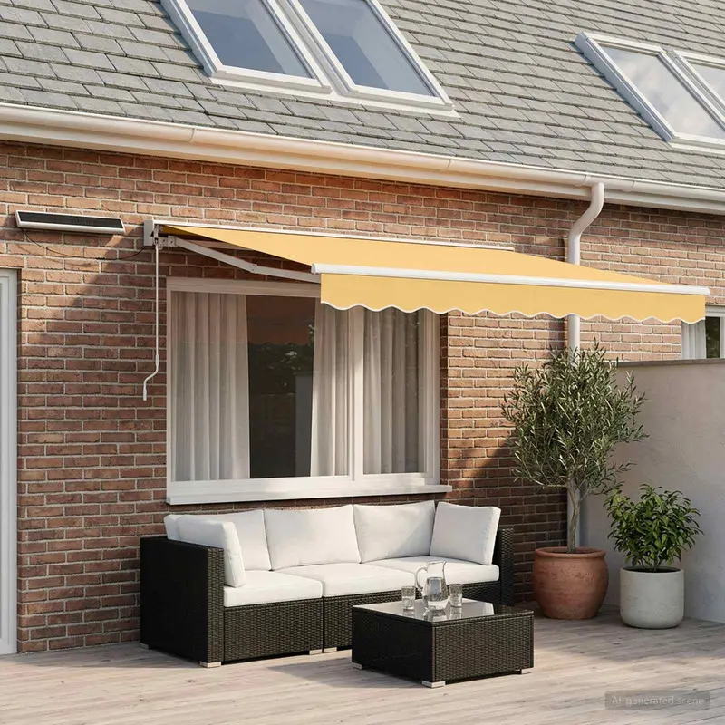 Vidaxl elektrisch uittrekbaar zonnescherm zand 3,5 x 2,5 m