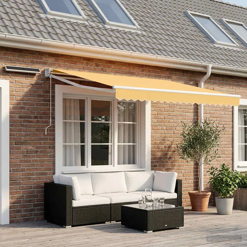 Vidaxl elektrisch uittrekbaar zonnescherm zand 3,5 x 2,5 m