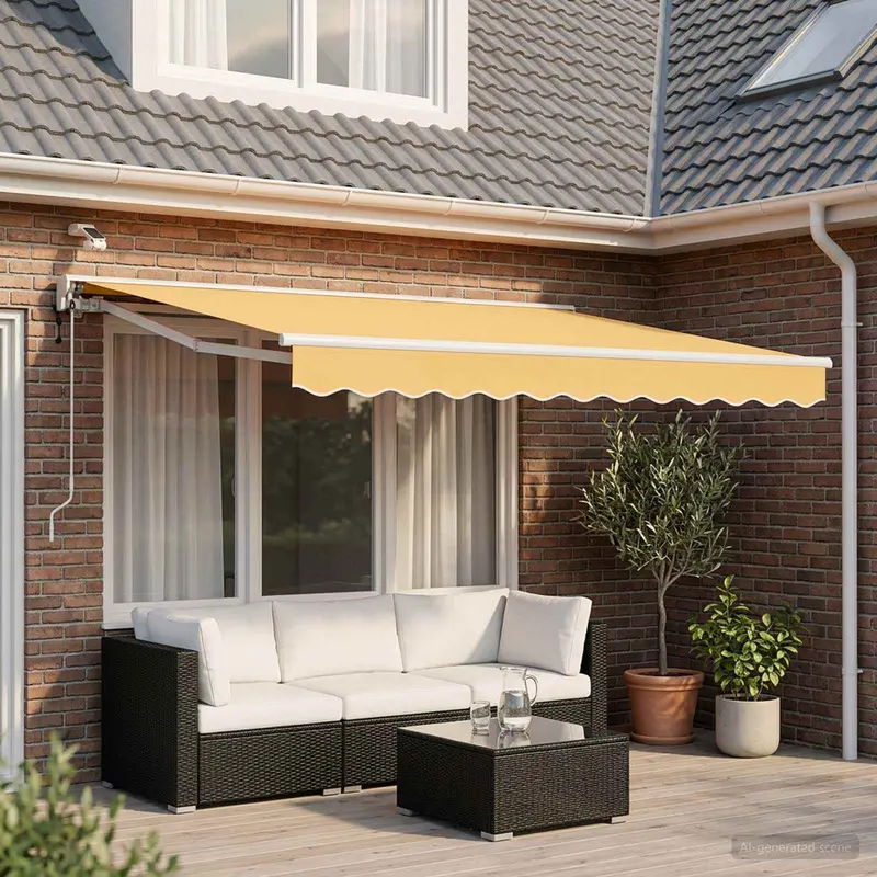 Vidaxl elektrisch uittrekbaar zonnescherm zand 3 x 2,5 m