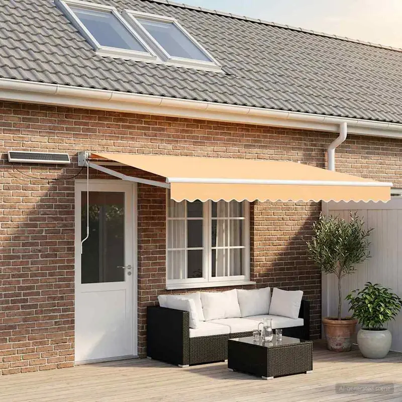Vidaxl elektrisch uittrekbaar zonnescherm zand 4 × 3 m