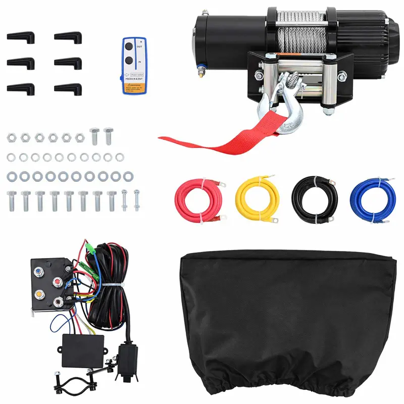 Vidaxl elektrische lier pvc zwart