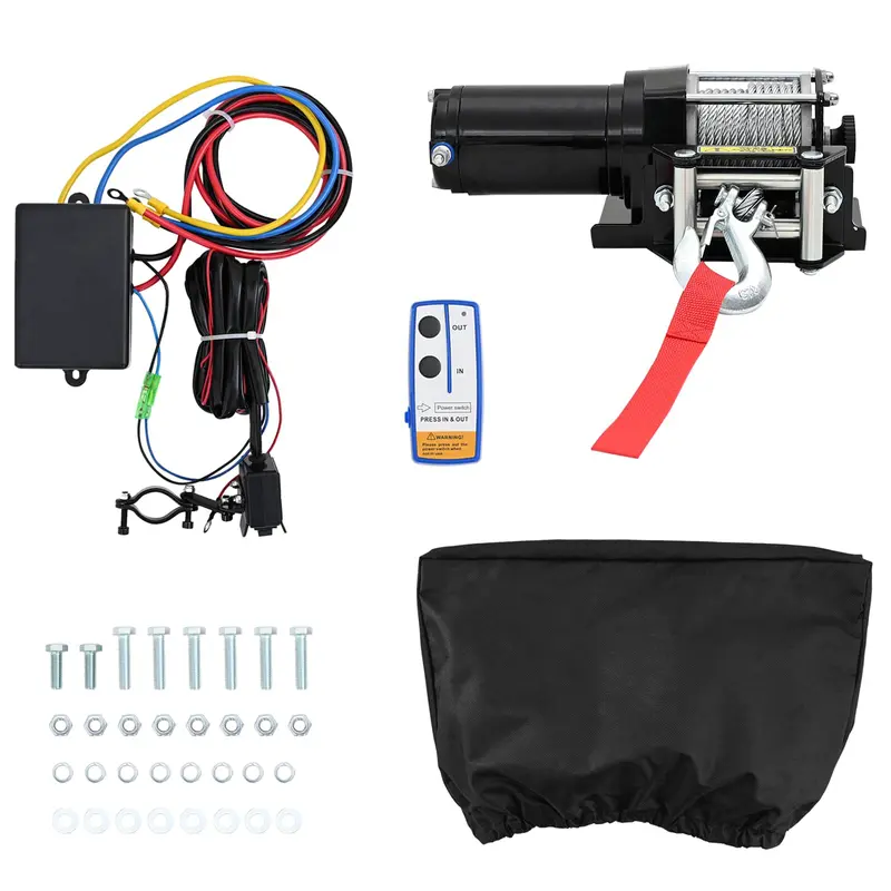 Vidaxl elektrische lier pvc zwart